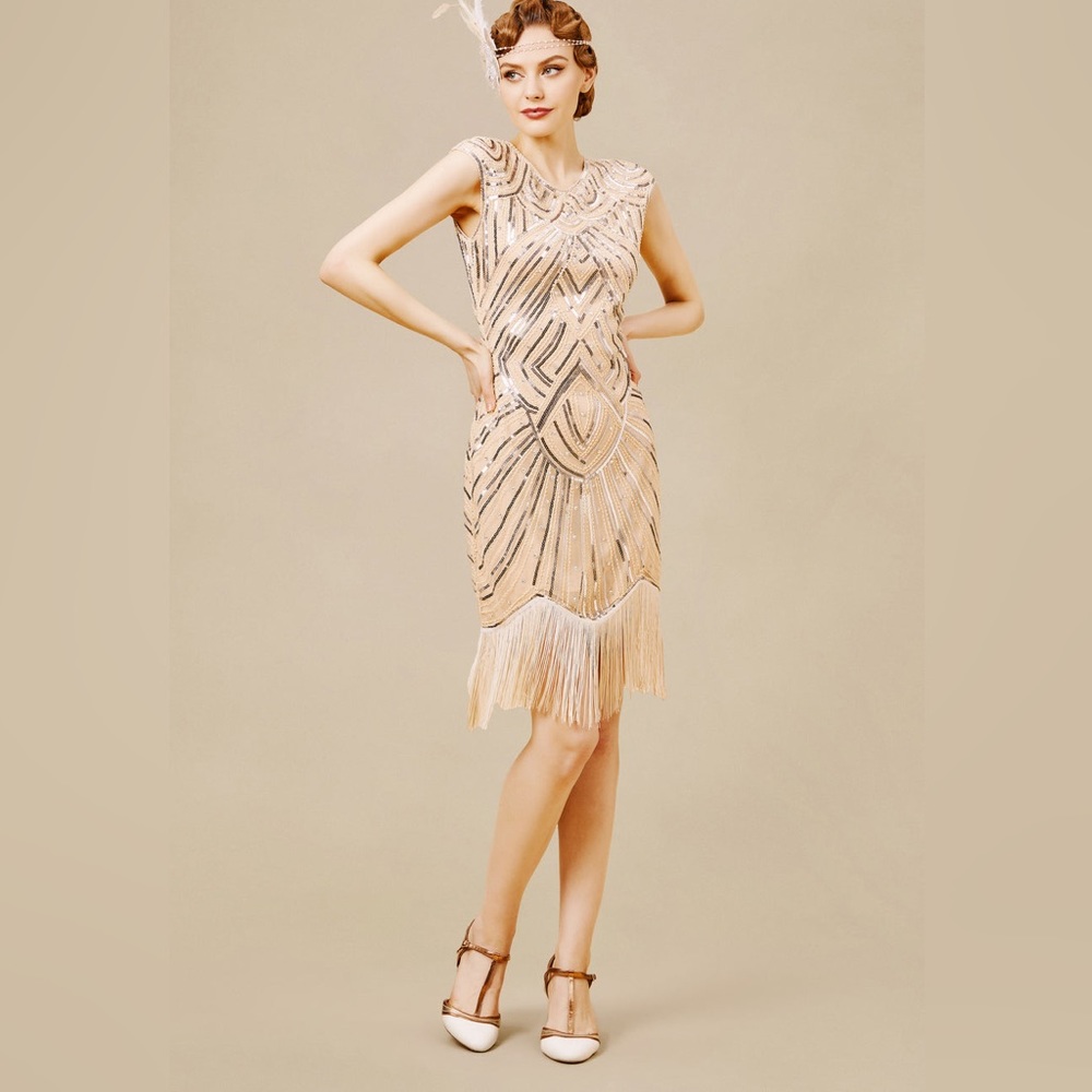 Babeyond Embellished Sequin & Tassel Flapper Dress
